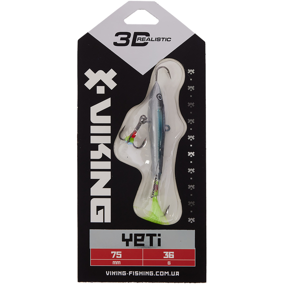 Балансир Viking Fishing Yeti Ice Jig 75mm 36.0g #14 Dark Mackerel, фото , изображение 2