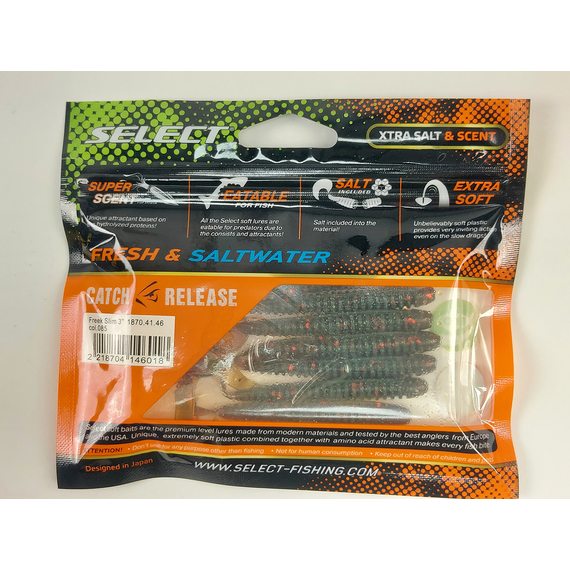 Силикон Select Freek Slim 3" col.085 (7 шт/пак), Длина силикона: 3" (7.62 см), Расцветка силикона: 085, фото , изображение 8