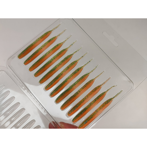 Силікон Keitech Sexy Impact 2.8" (12 шт/упак), колір:pal#11 rotten carrot, Довжина силікону: 2.8" (7.1 см), Колір силікону: PAL#11 Rotten Carrot, фото , изображение 6