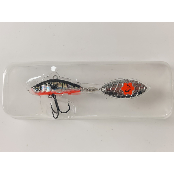 Тейл-спінер Savage Gear 3D Sticklebait Tailspin 80mm 18.0g Black Red, фото , изображение 6