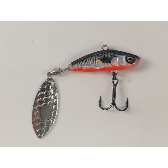 Тейл-спінер Savage Gear 3D Sticklebait Tailspin 80mm 18.0g Black Red, фото , изображение 2
