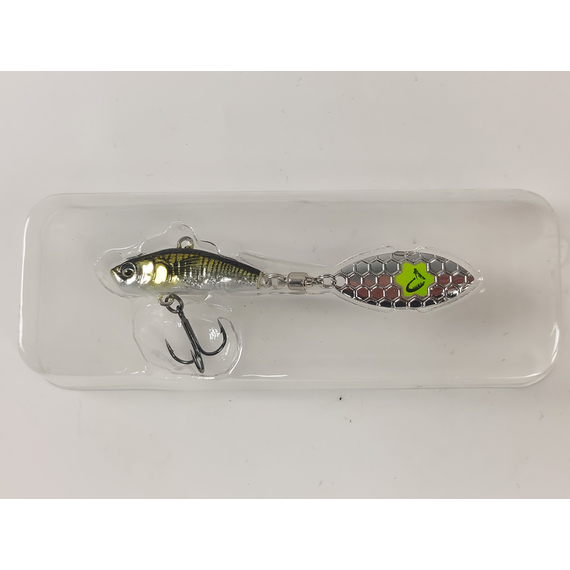 Тейл-спінер Savage Gear 3D Sticklebait Tailspin 73mm 13.0g Green Silver Ayu, фото , изображение 6