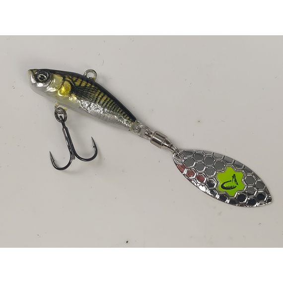 Тейл-спінер Savage Gear 3D Sticklebait Tailspin 73mm 13.0g Green Silver Ayu, фото , изображение 9