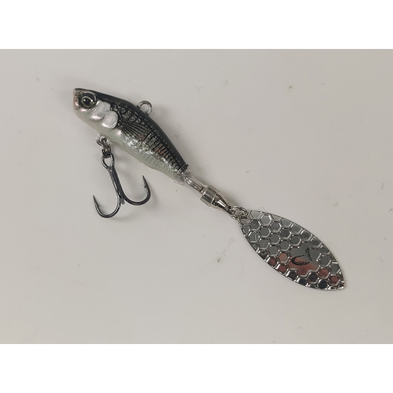 Тейл-спінер Savage Gear 3D Sticklebait Tailspin 65mm 9.0g Black Silver, фото , изображение 9