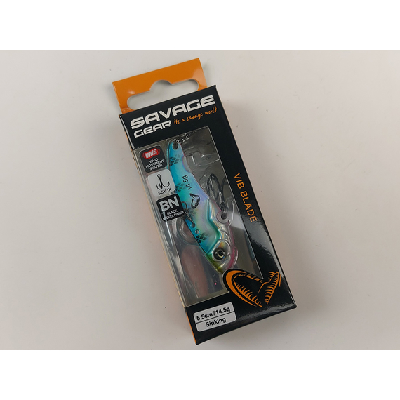 Цикада Savage Gear Vib Blade 55mm 14.5g Blue Pink Stripes, фото , изображение 3