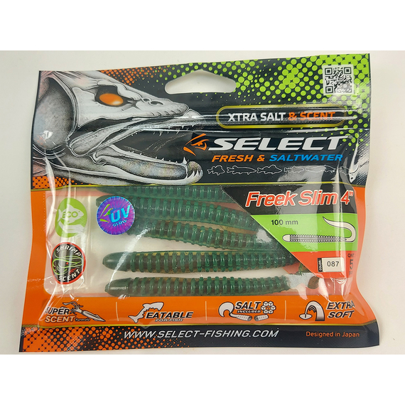 Силикон Select Freek Slim 4" col.087 (5 шт/пак), Длина силикона: 4.0" (10.16 см), Расцветка силикона: 087, фото , изображение 7