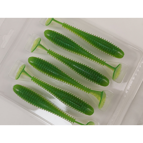 Силікон Keitech Swing Impact FAT 4.3" (6 шт/упак), колір:424 lime chartreuse, Довжина силікону: 4.3" (10.9 см), Колір силікону: 424 Lime Chartreuse, фото , изображение 13