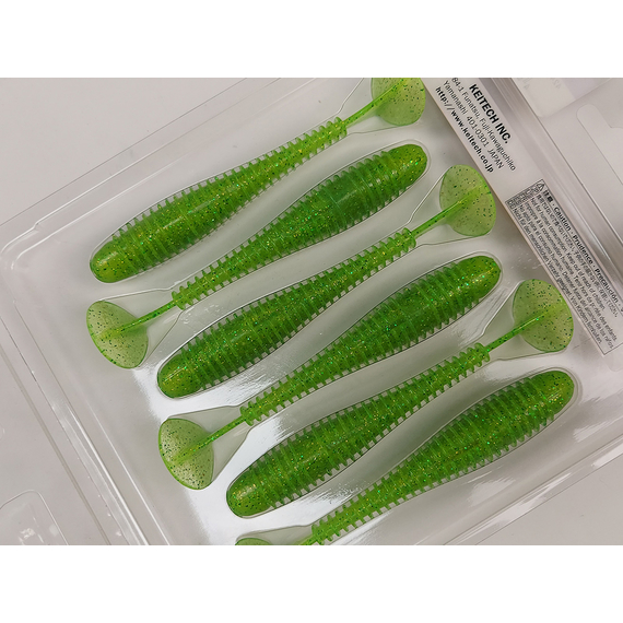 Силікон Keitech Swing Impact FAT 4.3" (6 шт/упак), колір:424 lime chartreuse, Довжина силікону: 4.3" (10.9 см), Колір силікону: 424 Lime Chartreuse, фото , изображение 14