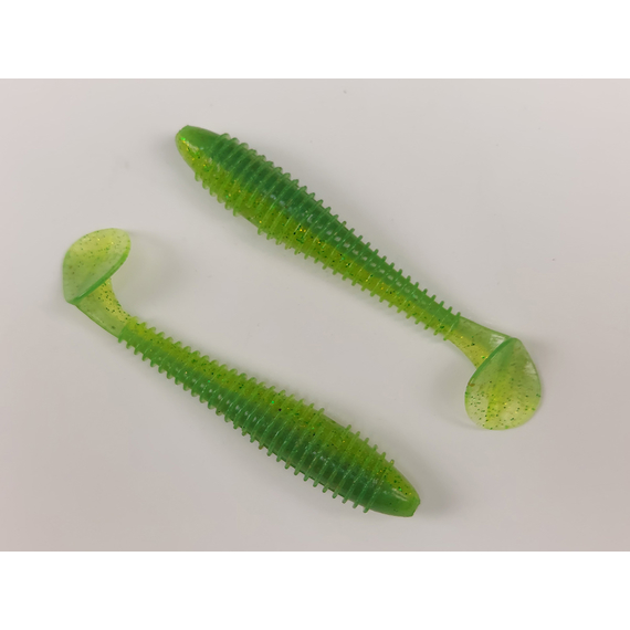 Силікон Keitech Swing Impact FAT 4.3" (6 шт/упак), колір:424 lime chartreuse, Довжина силікону: 4.3" (10.9 см), Колір силікону: 424 Lime Chartreuse, фото , изображение 3