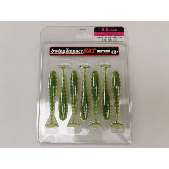 Силикон Keitech Swing Impact FAT 3.3" (7 шт/упак) цвет: ea#05 hot fire tiger, Длина силикона: 3.3" (8.4 см), Расцветка силикона: EA#05 Hot Fire Tiger, фото , изображение 7