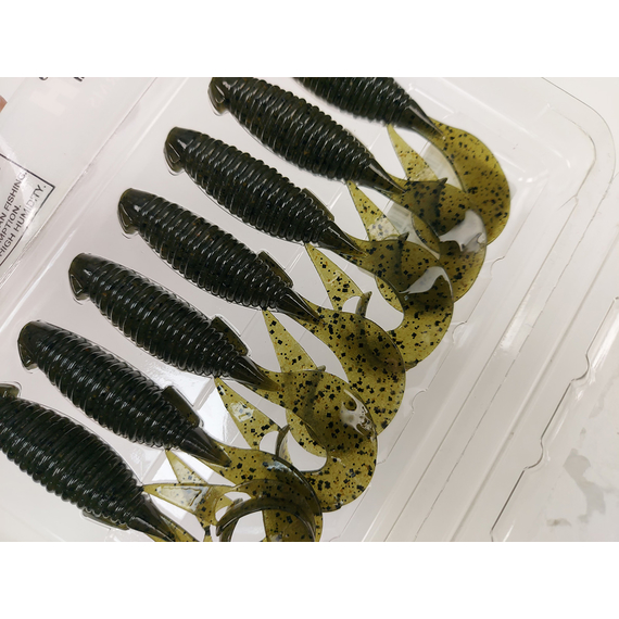 Силікон Keitech Flapper Grub 4" (7 шт/упак), колір:102 watermelon pp., Довжина силікону: 4" (10.2 см), Колір силікону: 102 Watermelon PP, фото , изображение 8