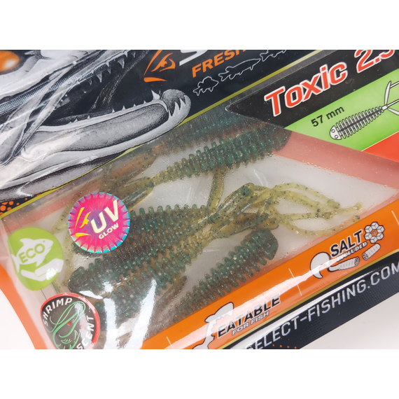 Силікон Select Toxic 2.3" col.087 (6 шт/упак), Довжина силікону: 2.3" (5.8 см), Колір силікону: 087, фото , изображение 9