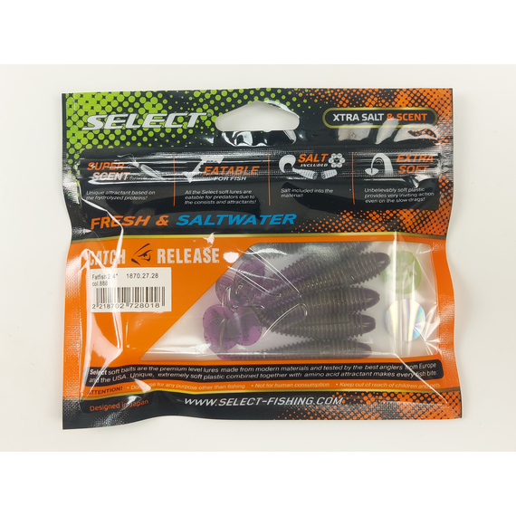 Силікон Select Fatfish 2.4" col.888 (6 шт/упак), Довжина силікону: 2.4" (6.1 см), Колір силікону: 888, фото , изображение 8