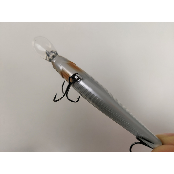 Воблер Jackall Squad Minnow 80SP 82mm 9.7g HL Silver & Black, Розмір/Вага: 82мм/9.7г, Колір воблера: HL Silver Black, фото , изображение 8