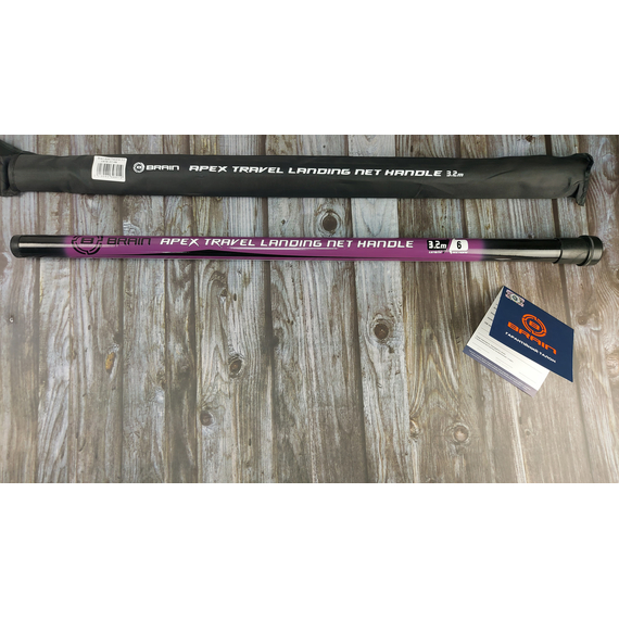 Ручка для підсака Brain Apex Traveller 3.2м — компактна, телескопічна, з різьбовим кріпленням, Довжина ручки: 3.2m, фото , изображение 3