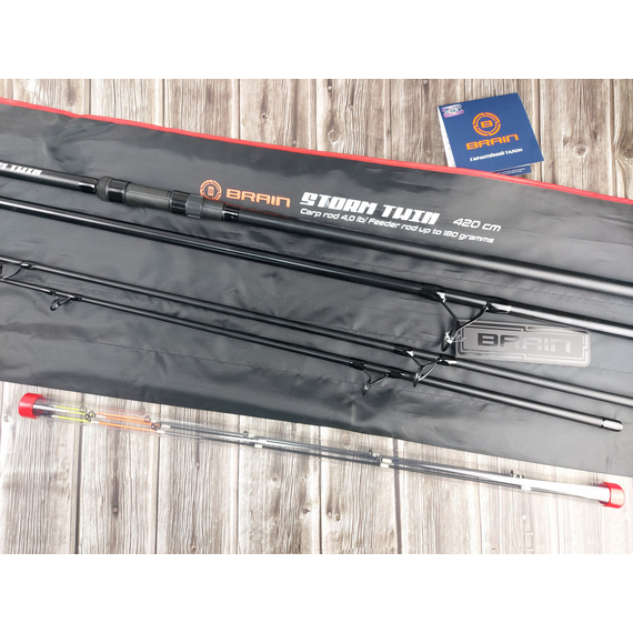 Карп-фідер Brain Storm Twin 4.20m 4.0lbs/max 180g (4 квівертипи), Модель: 4.2m 180g, фото , изображение 8
