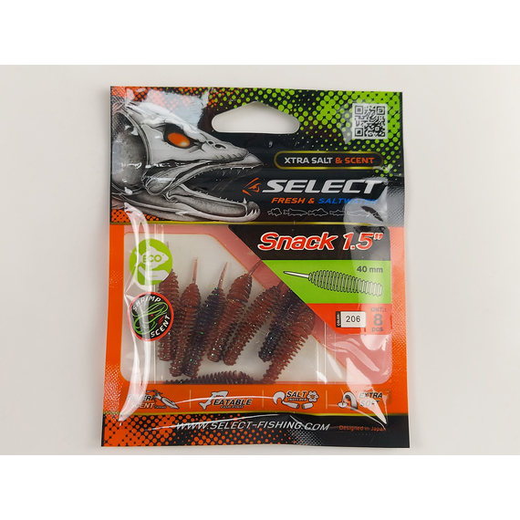 Силікон Select Snack 1.5" col.206 (8 шт/пак), Довжина силікону: 1.5" (4 см), Колір силікону: 206, фото , изображение 7