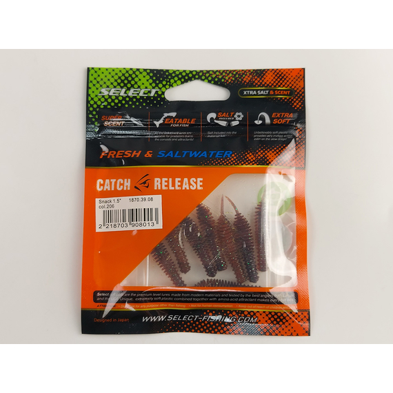 Силікон Select Snack 1.5" col.206 (8 шт/пак), Довжина силікону: 1.5" (4 см), Колір силікону: 206, фото , изображение 8