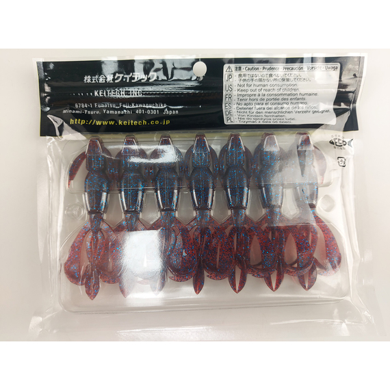 Силикон Keitech Crazy Flapper 3.6" (7 шт/упак) ц:ea#03 grape, Длина силикона: 3.6" (9.1 см), Расцветка силикона: EA#03 Grape, фото , изображение 6