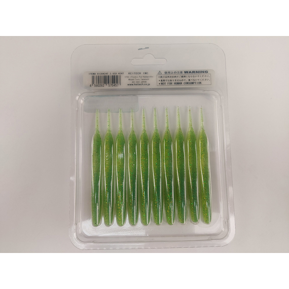 Силікон Keitech Sexy Impact 3.8" (10 шт/упак), колір:424 lime chartreuse, Довжина силікону: 3.8" (9.7 см), Колір силікону: 424 Lime Chartreuse, фото , изображение 7