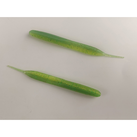 Силікон Keitech Sexy Impact 3.8" (10 шт/упак), колір:424 lime chartreuse, Довжина силікону: 3.8" (9.7 см), Колір силікону: 424 Lime Chartreuse, фото , изображение 4