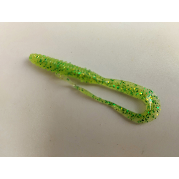 Силикон Keitech Mad Wag Mini 2.5" (12 шт/упак) ц:424 lime chartreuse, Длина силикона: 2.5" (6.3 см), Расцветка силикона: 424 Lime Chartreuse, фото , изображение 3