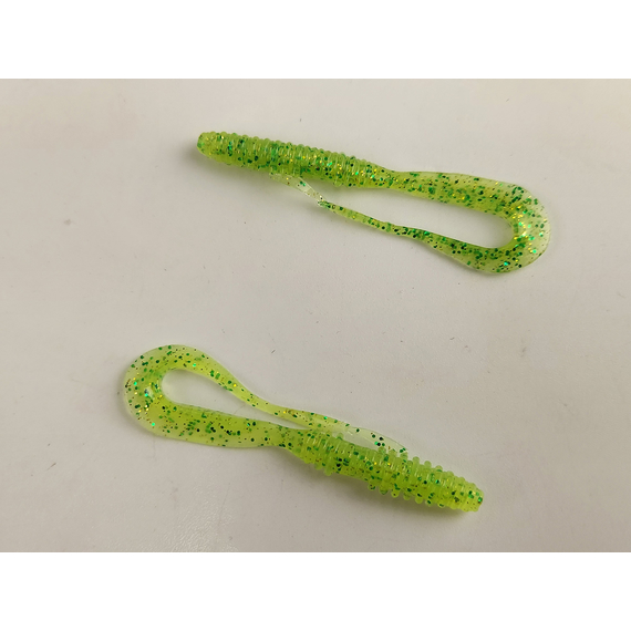 Силикон Keitech Mad Wag Mini 2.5" (12 шт/упак) ц:424 lime chartreuse, Длина силикона: 2.5" (6.3 см), Расцветка силикона: 424 Lime Chartreuse, фото , изображение 4