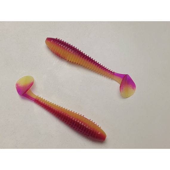 Силікон Keitech Swing Impact FAT 3.8" (6 шт/упак), колір:pal#12 grape shad, Довжина силікону: 3.8" (9.7 см), Колір силікону: PAL#12 Grape Shad, фото , изображение 4