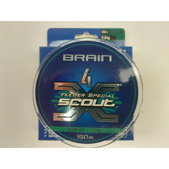 Шнур Brain Scout 4X 150m 0.128mm 7.2kg (camo green), Діаметр: 0.128mm, Колір: camo green, фото , изображение 7