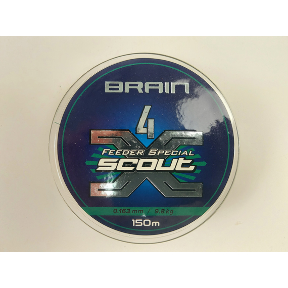 Шнур Brain Scout 4X 150m 0.163mm 9.8kg (camo green), Диаметр: 0.163mm, Выберите цвет: camo green, фото , изображение 8