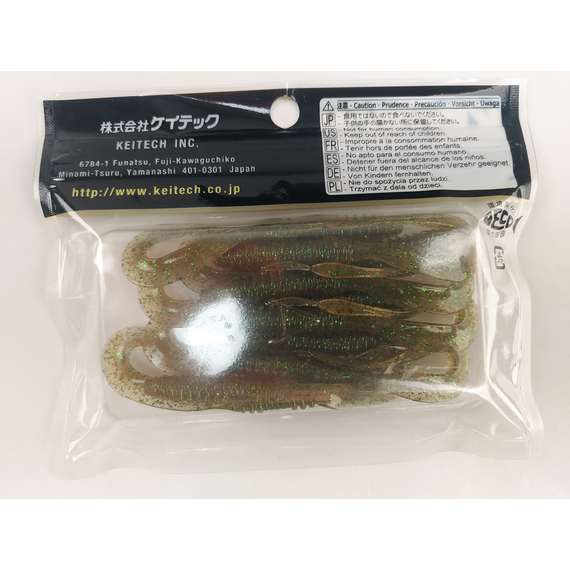 Силікон Keitech Mad Wag Mini 3.5" (10 шт/упак), колір:309 sahara olive flk., Довжина силікону: 3.5" (8.9 см), Колір силікону: 309 Sahara Olive Flk, фото , изображение 10