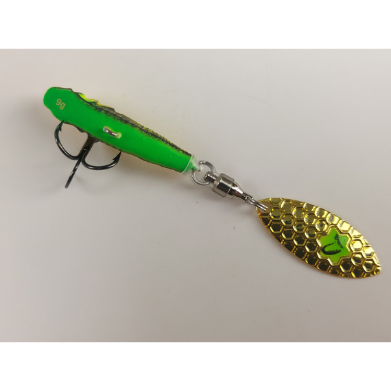 Тейл-спінер Savage Gear 3D Sticklebait Tailspin 65mm 9.0g Firetiger, фото , изображение 7