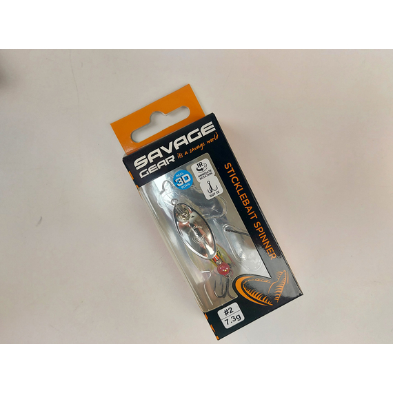 Блешня Savage Gear Sticklebait Spinner #2 7.3g Silver Red Yellow, Вага блешні: 7.3g, Колір блешні: Silver Red Yellow, фото , изображение 2