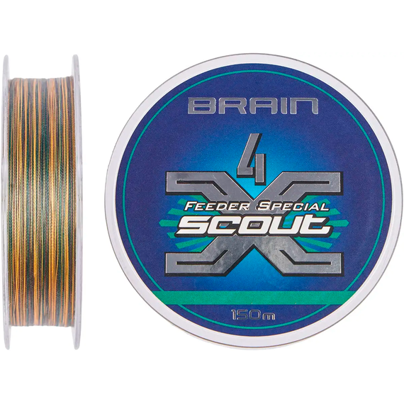 Шнур Brain Scout 4X 150m 0.163mm 9.8kg (camo green), Диаметр: 0.163mm, Выберите цвет: camo green, фото , изображение 2