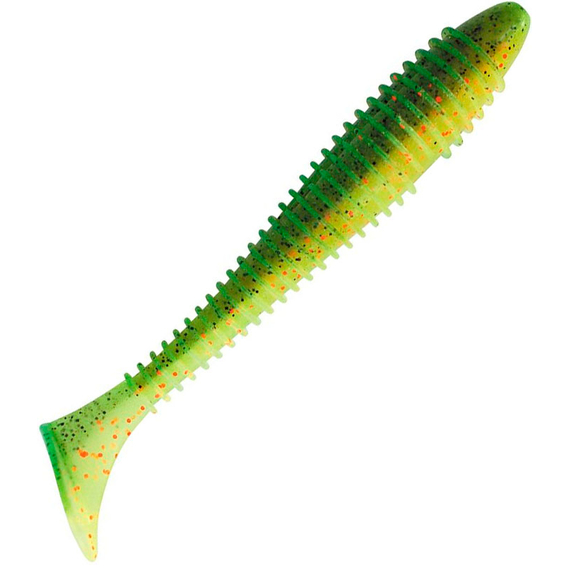 Силікон Keitech Swing Impact FAT 4.8" (5 шт/упак), колір:ea#05 hot fire tiger, Довжина силікону: 4.8" (12.2 см), Колір силікону: EA#05 Hot Fire Tiger, фото 