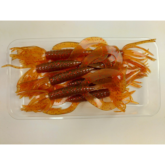 Силікон Keitech Little Spider 3" (8 шт/уп), колір:pal#07 motoroil red flake, Довжина силікону: 3" (7.6 см), Колір силікону: pal#07 motoroil red flake, фото , изображение 5