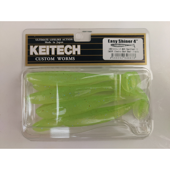 Силікон Keitech Easy Shiner 4" (7 шт/уп),, колір: ea#19 electric chart shad, Довжина силікону: 4" (10.2 см), Колір силікону: EA#19 Electric Chart Shad, фото , изображение 7