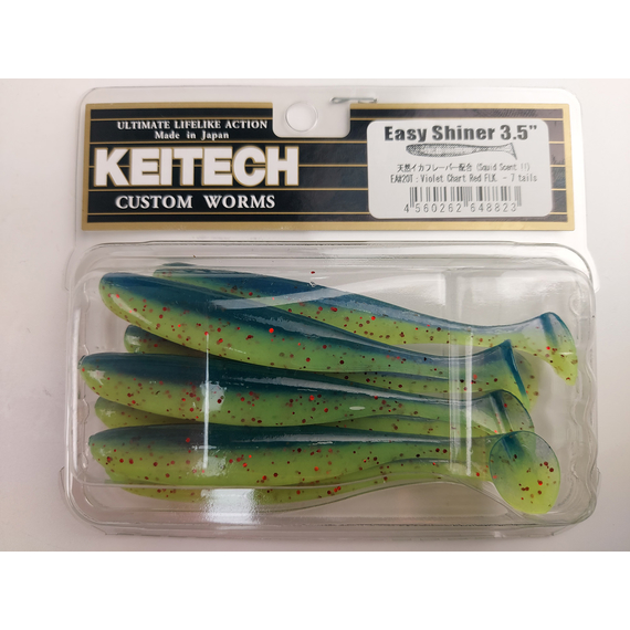 Силікон Keitech Easy Shiner 4.5" (6 шт/уп),, колір: ea#20 violet chart red fl, Довжина силікону: 4.5" (11.4 см), Колір силікону: EA#20 Violet Chart Red Fl, фото , изображение 7