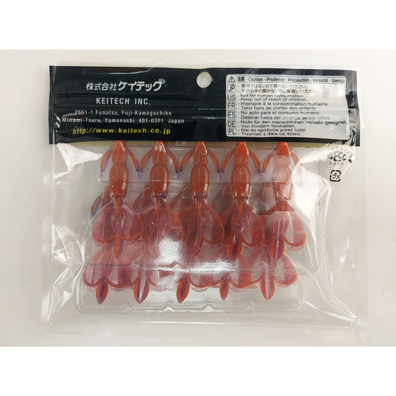 Силикон Keitech Crazy Flapper 2.4" (10 шт/уп), цвет: pal#09 violet fire, Длина силикона: 2.4" (6.1 см), Расцветка силикона: PAL#09 Violet Fire, фото , изображение 6