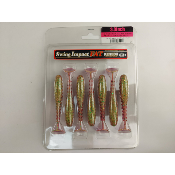 Силікон Keitech Swing Impact FAT 3.3" (7 шт/уп),, колір: ea#18 mystic lime chart, Довжина силікону: 3.3" (8.4 см), Колір силікону: EA#18 Mystic Lime Chart, фото , изображение 5