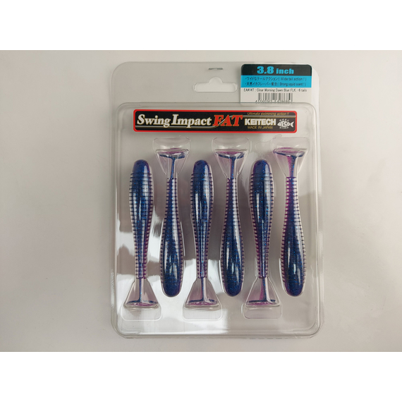 Силікон Keitech Swing Impact FAT 3.8" (6 шт/уп), колір:ea#14 clear morning dawn, Довжина силікону: 3.8" (9.7 см), Колір силікону: ea#14 clear morning dawn, фото , изображение 6