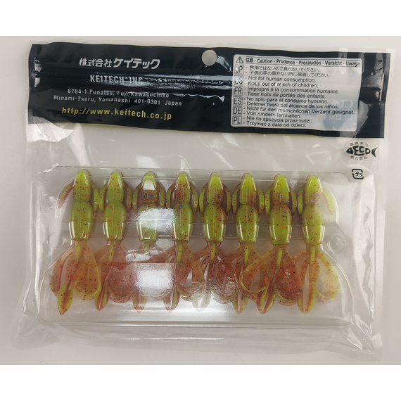 Силікон Keitech Crazy Flapper 2.8" (8 шт/уп),, колір: ea#15 grape chart red flk, Довжина силікону: 2.8" (7.1 см), Колір силікону: ea#15 grape chart red flk, фото , изображение 6