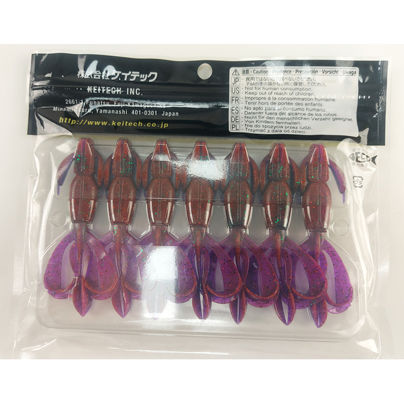 Силикон Keitech Crazy Flapper 3.6" (7 шт/уп), цвет: ea#21 mystic june bug, Длина силикона: 3.6" (9.1 см), Расцветка силикона: EA#21 Mystic June Bug, фото , изображение 7