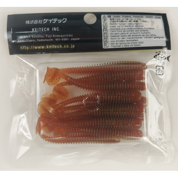 Силікон Keitech Swing Impact 2.5" (10 шт/упак), колір:pal#07 motoroil red flake, Довжина силікону: 2.5" (6.3 см), Колір силікону: pal#07 motoroil red flake, фото , изображение 6