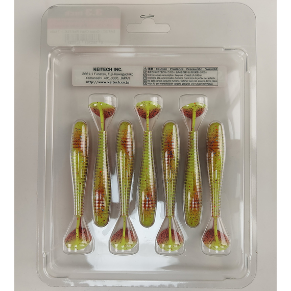 Силикон Keitech Swing Impact FAT 3.3" (7 шт/уп), цвет: ea#15 grape chart red flk, Длина силикона: 3.3" (8.4 см), Расцветка силикона: ea#15 grape chart red flk, фото , изображение 7