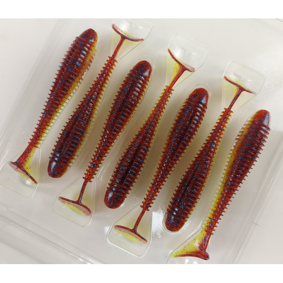 Силикон Keitech Swing Impact FAT 3.3" (7 шт/уп), цвет: ea#15 grape chart red flk, Длина силикона: 3.3" (8.4 см), Расцветка силикона: ea#15 grape chart red flk, фото , изображение 8