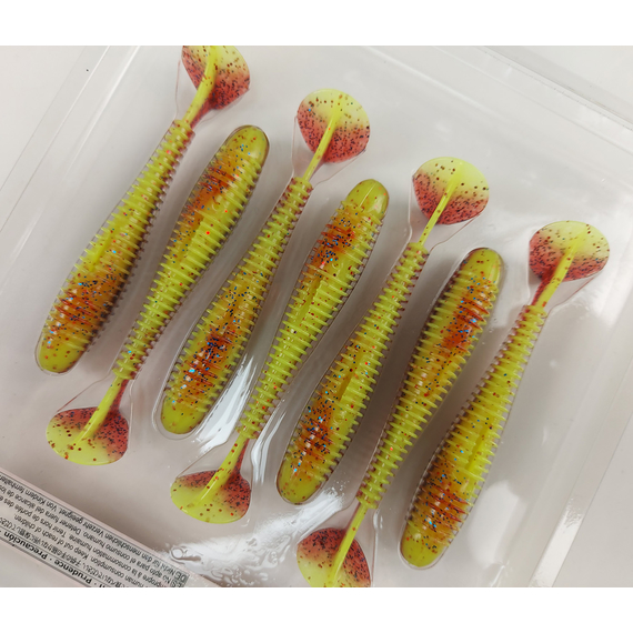 Силикон Keitech Swing Impact FAT 3.3" (7 шт/уп), цвет: ea#15 grape chart red flk, Длина силикона: 3.3" (8.4 см), Расцветка силикона: ea#15 grape chart red flk, фото , изображение 9