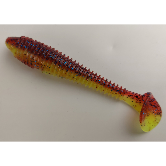 Силикон Keitech Swing Impact FAT 3.3" (7 шт/уп), цвет: ea#15 grape chart red flk, Длина силикона: 3.3" (8.4 см), Расцветка силикона: ea#15 grape chart red flk, фото , изображение 3