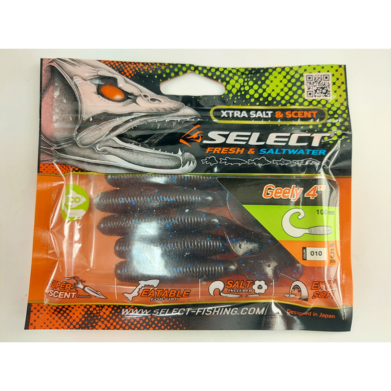 Силікон Select Geely 4" col.010 (5 шт/упак), Довжина силікону: 4.0" (10.16 см), Колір силікону: 010, фото , изображение 5