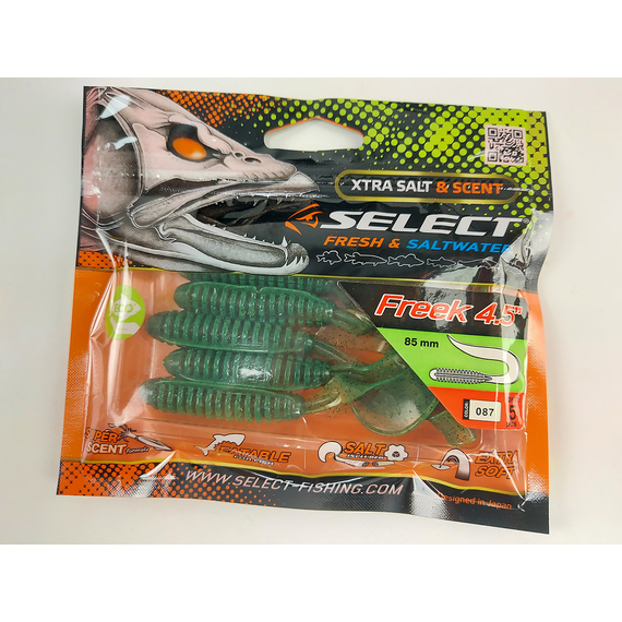 Силикон Select Freek 4.5" col.087 (5 шт/упак), Длина силикона: 4.5" (11.43 см), Расцветка силикона: 087, фото , изображение 7